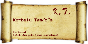 Korbely Tamás névjegykártya