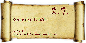 Korbely Tamás névjegykártya